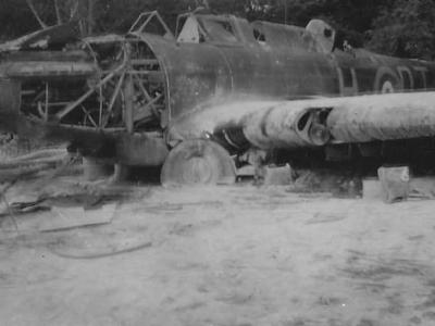 Abandoned Fairey Battle of No. 142 squadron RAF France 1940 code QT+H