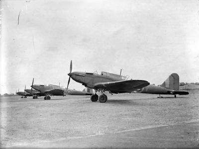 Battle Mk I of No. 12 Operational Training Unit lined up at Benson