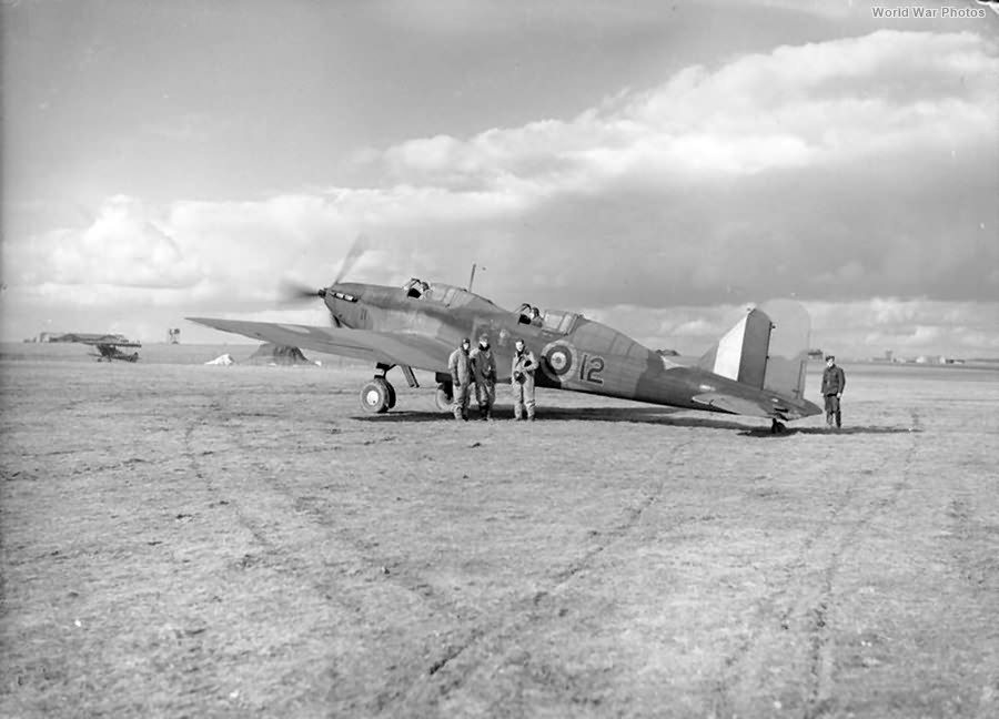 Battle Trainer R7365 12 of No 1 FTS prepares for take off at Netheravon