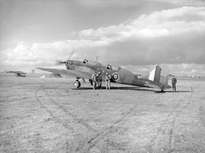 Battle Trainer R7365 12 of No 1 FTS prepares for take off at Netheravon
