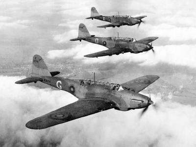 Battles of No. 226 Squadron on a practise flight in 1939
