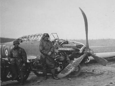 Fairey Battle and wehrmacht bikers