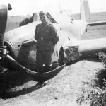 German soldier posing beside a Fairey Battle 1940