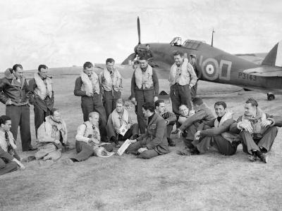 Czechoslovak pilots of No 310 Czechoslovak Squadron RAF Hurricane Mk I P3143, code NN-D Duxford