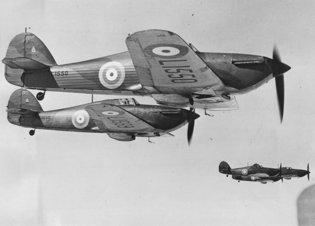 Formation of Hawker Hurricane Fighters