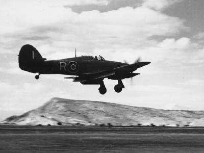 Hurricane Mk IV No 6 Sqn with rockets and drop tanks Greece 1945