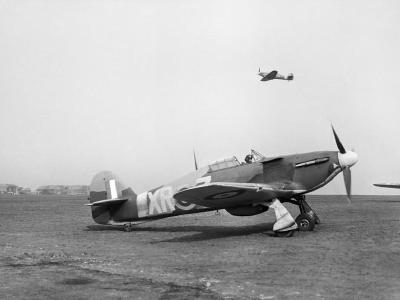 Hurricane Mk I coded XR-Z of No. 71 Eagle Squadron takes off from Kirton in Lindsey