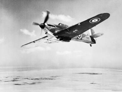 Hurricane Mk I with black and white undersides