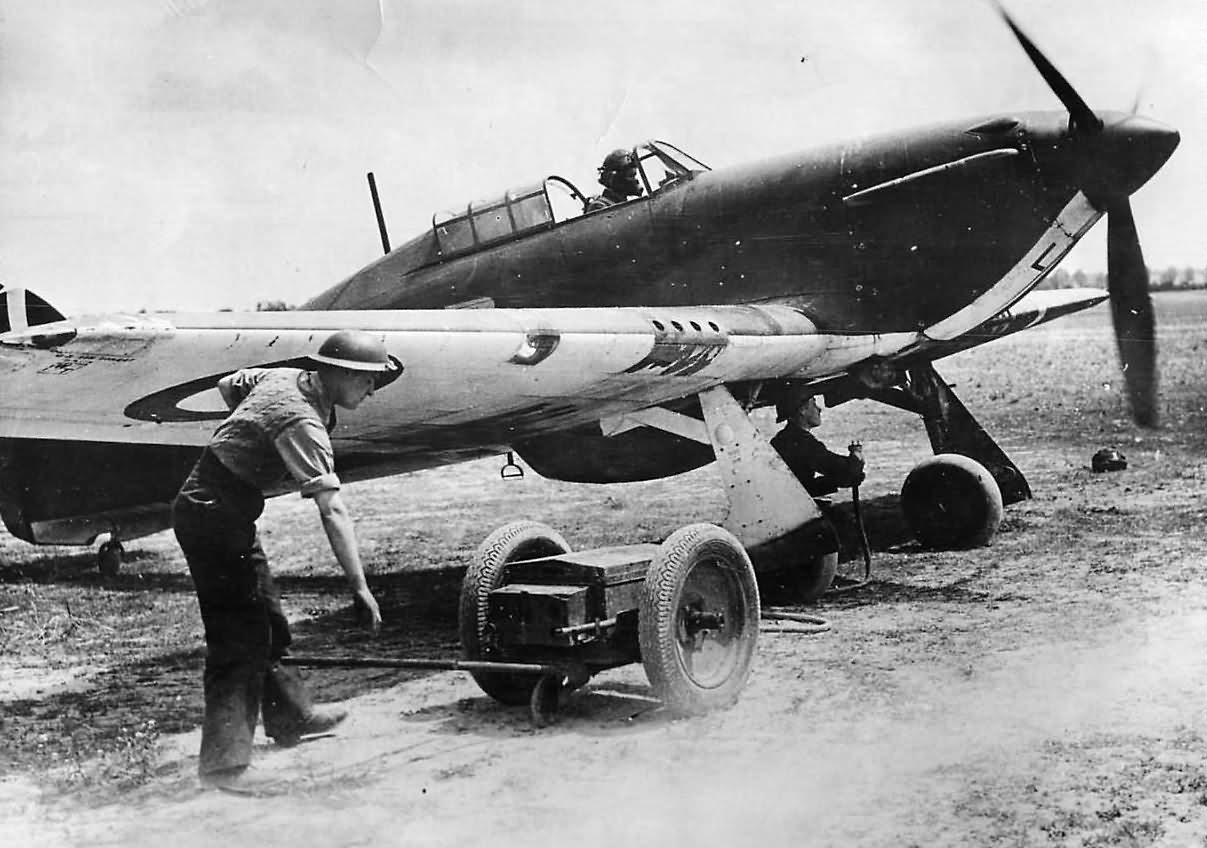 Hurricane Mk I of RAF No 501 Squadron at Betheniville 1940