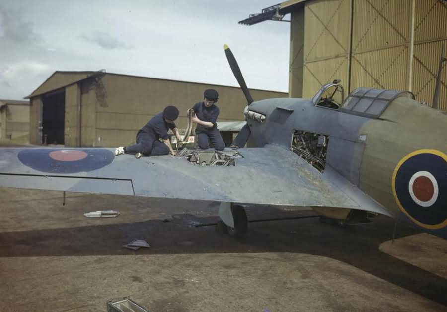 Hawker Hurricane aircraft at the Fleet Air Arm airfield at Yeovilton