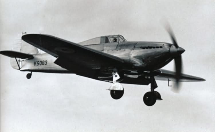 Hurricane prototype K5083 1935 in flight