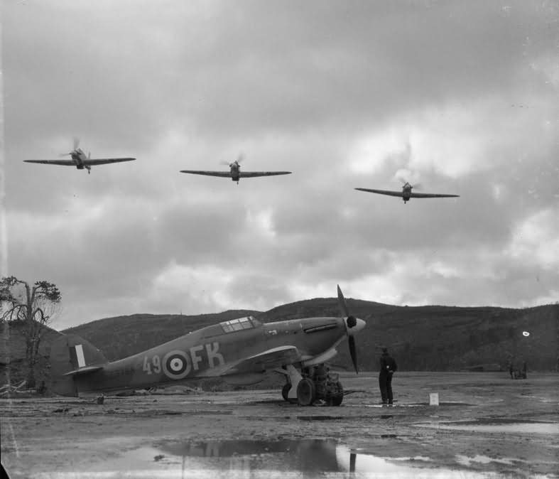 Hurricane Z3768 code FK-49 of No 81 Squadron RAF