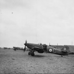 Hurricane Mk I code VY-G of No 85 Squadron RAF stand at readiness at Lille Seclin