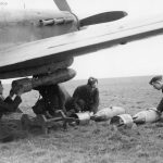 Hurricane being bombed-up 402 Sqn
