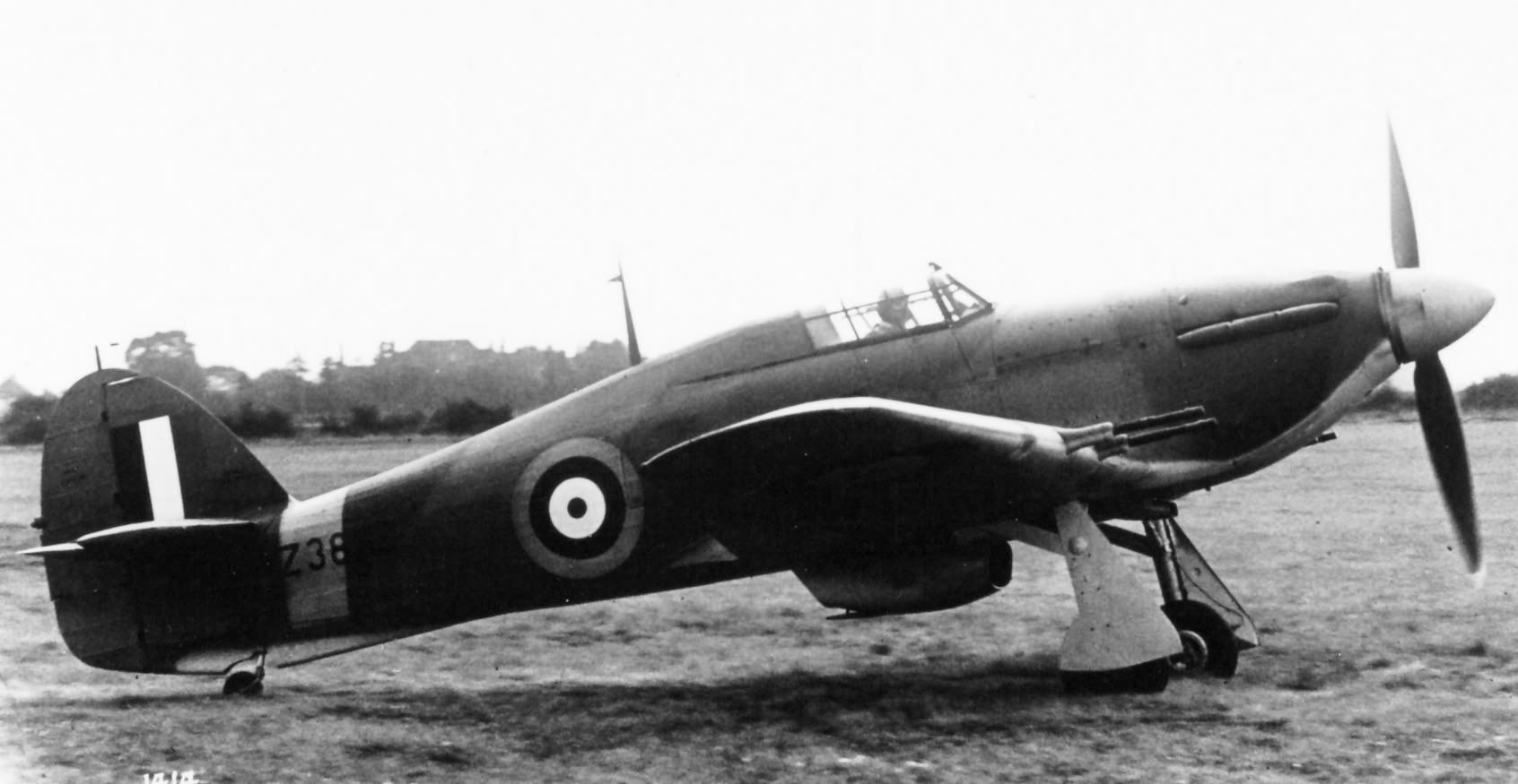 Side-on view of a Hawker Hurricane Mk IIc