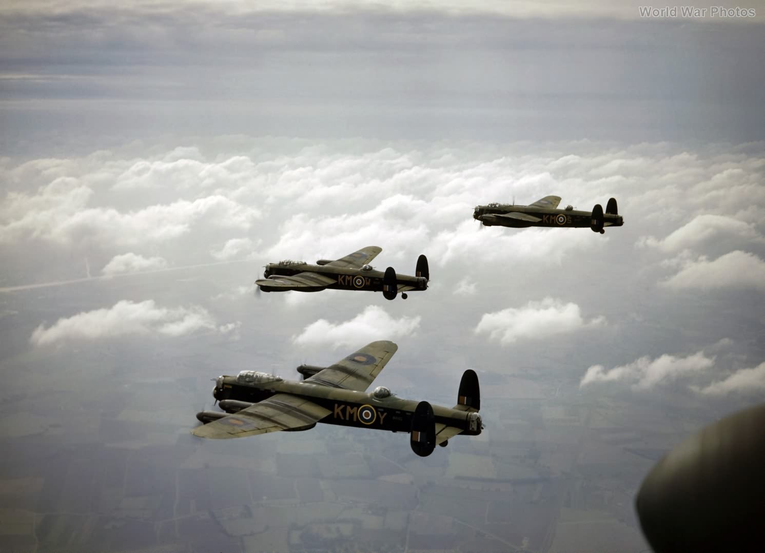 RAF bombers in flight