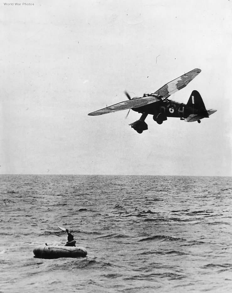 Lysander files over pilot forced down in English Channel