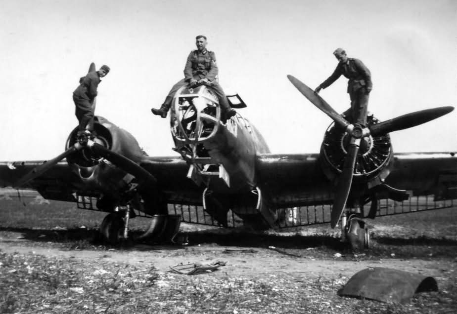 German soldiers poses atop a Martin 167A-3 – 1940