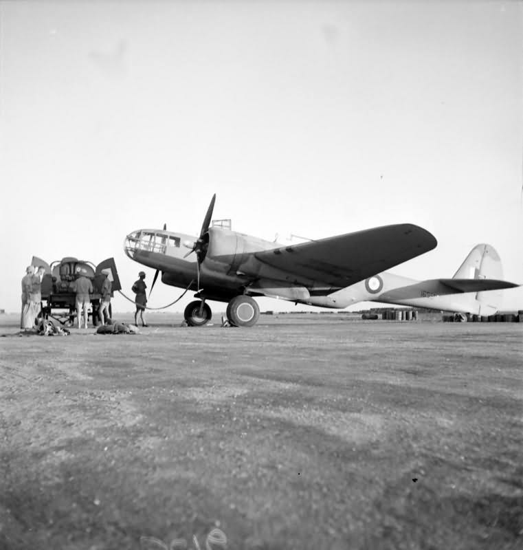Martin Maryland Mk I 1655 of the SAAF is refuelled at Maaten Bagush Egypt