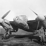 Damaged Mosquito Mk II DZ757 of No. 410 Squadron RAF