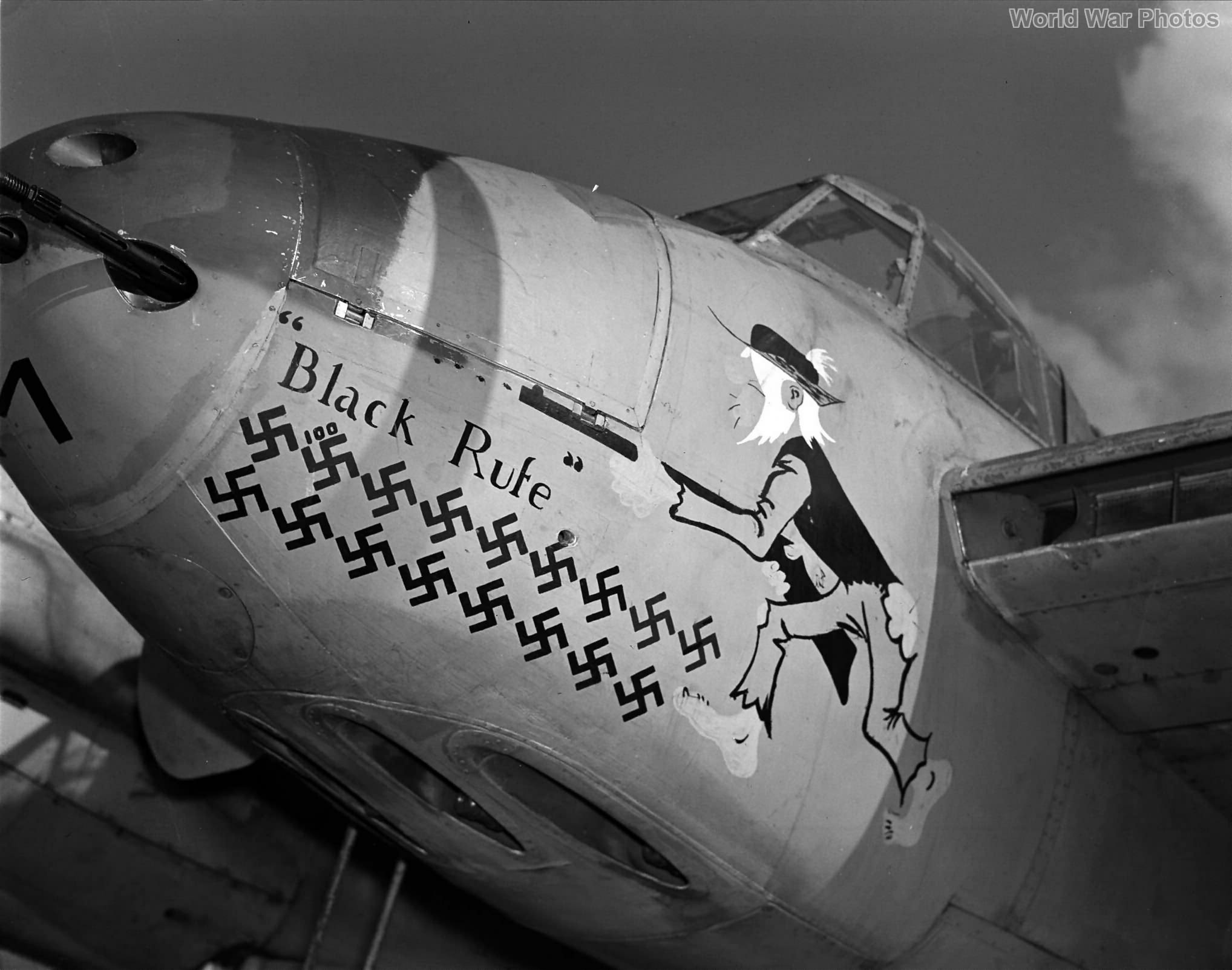 Mosquito Nose art Black Rufe 418 Sqn RCAF