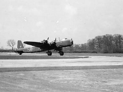 Short Stirling Bomber code XT-M of No. 1657 Heavy Conversion Unit RAF