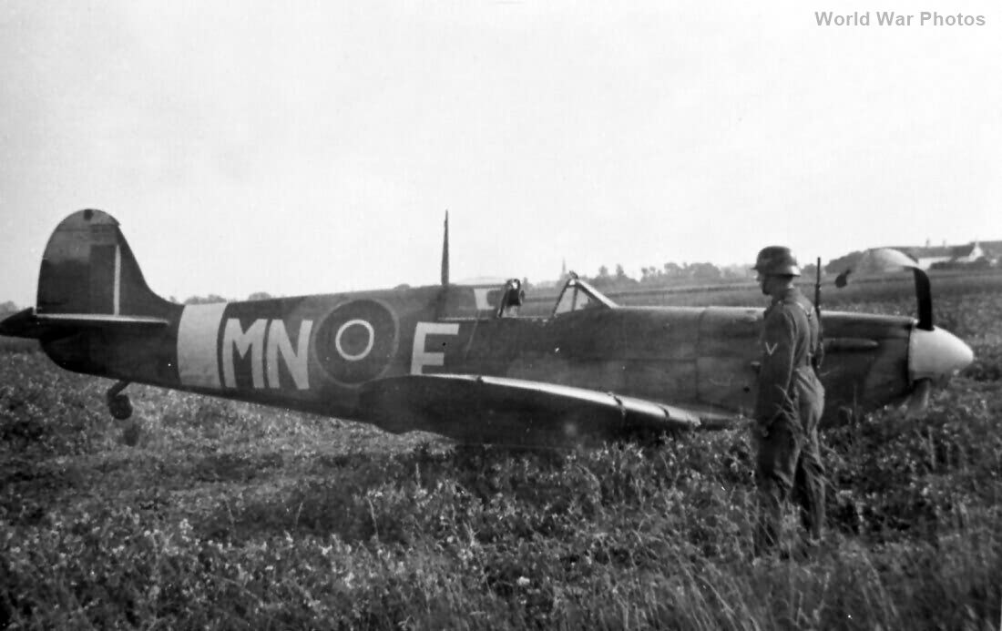 Crashed Spitfire VB AA835