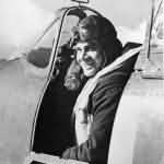 Spitfire pilot in cockpit