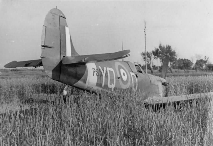 Spitfire Mk II code YQ-D of No. 616 Squadron RAF rear