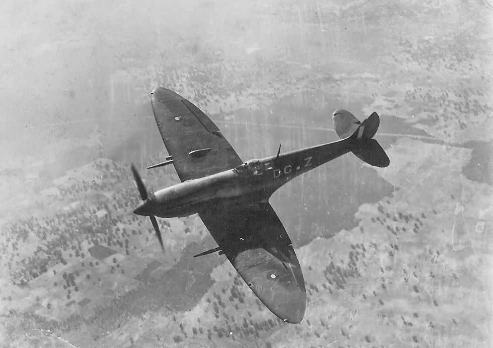 Spitfire Mk VIII code DG-Z of No. 155 Squadron RAAF