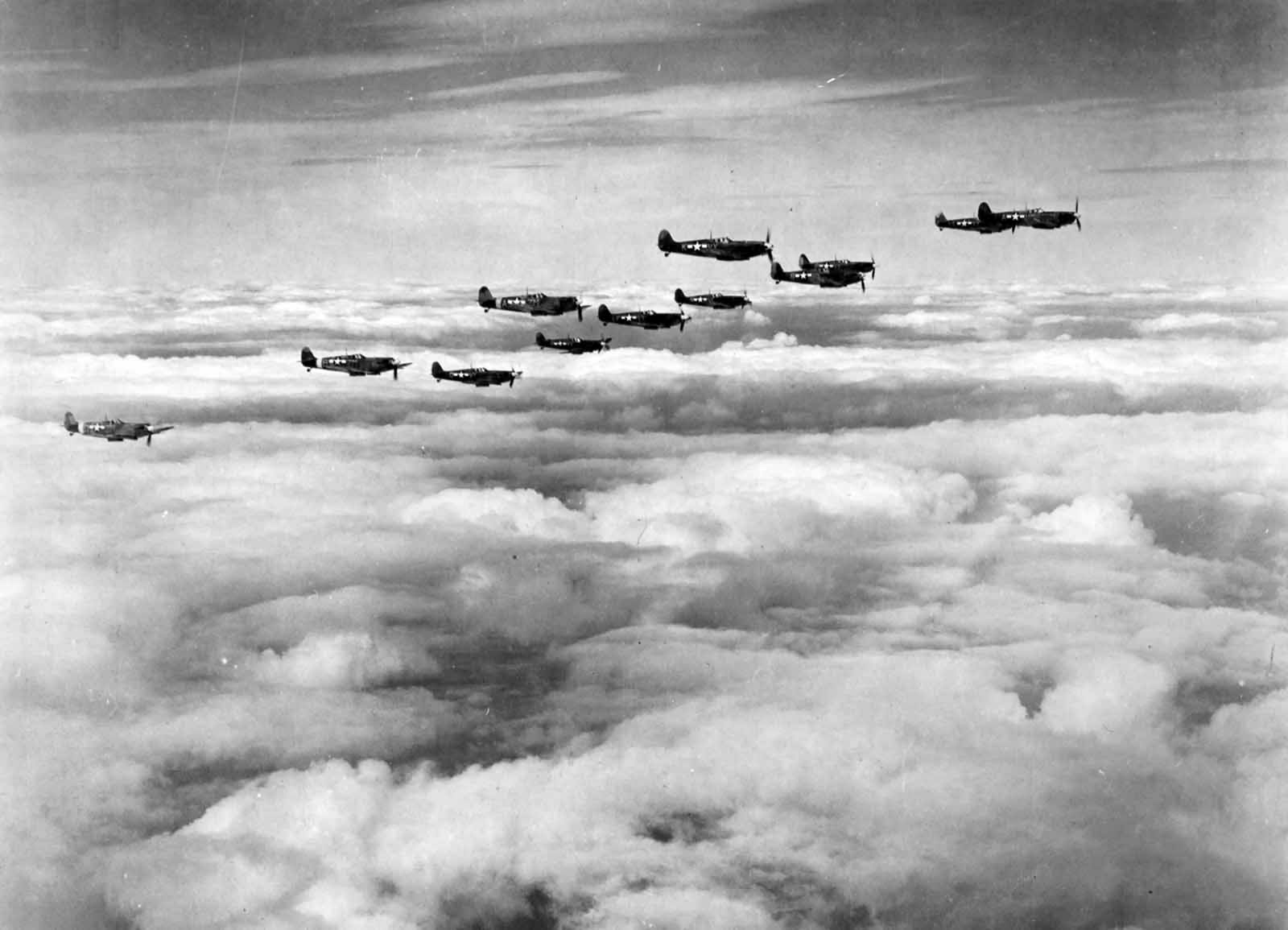 Spitfire Vb of the 67th Tactical Reconnaissance Group in flight England