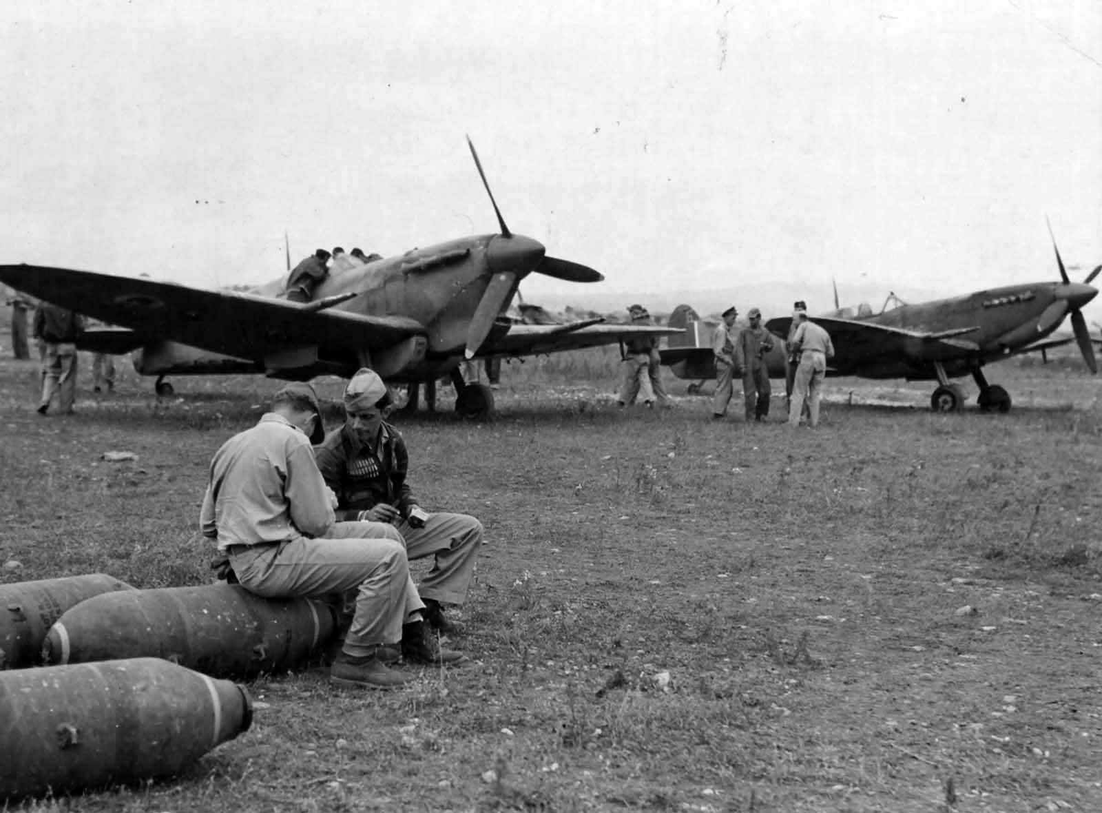Supermarine Spitfire V and IX in France 1944