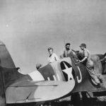 Mechanics ready Spitfire Mk V HL-J of U.S 308th Fighter Squadron, 1942