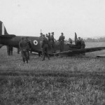 German soldiers and crashed Spitfire