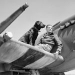 Wing Commander Johnson of No. 144 (Canadian) Wing RAF and Spitfire Mark IX at Bazenville/B2 airfield, Normandy 1944
