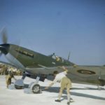Air Vice Marshal Keith Park taxiing his personal Spitfire V, Malta, Safi airfield