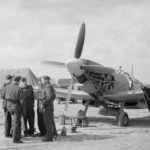 Spitfire LF Mk IX of No. 313 Squadron RAF undergoing an oil change at Appledram 1944