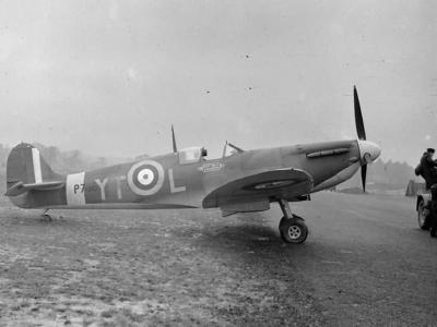 Spitfire Mk IIa P7665 YT-L of No. 65 Squadron RAF at Tangmere