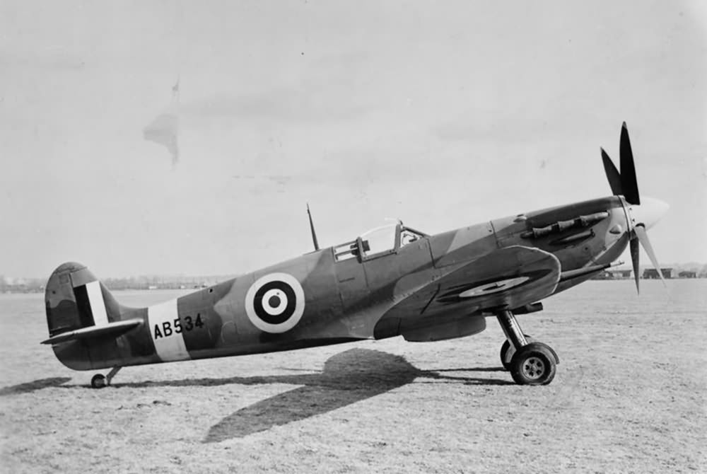 Spitfire Mk VI AB534 on the ground at Boscombe Down