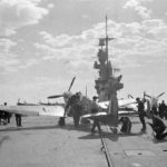 Spitfires Mk V aboard HMS Eagle