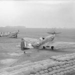 Spitfires Mk IIa YT-V and YT-W of No. 65 Squadron RAF at Kirton in Lindsey