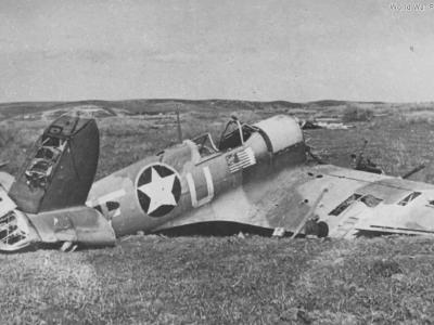 Crashed Spitfire VF-U of the 5th FS Africa