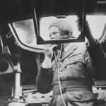 Captain of Sunderland Gives Orders from Bridge