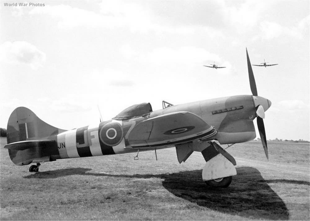 Tempest JF-Z JN862 of No. 3 Squadron RAF with D-Day stripes