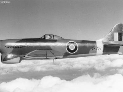 Tempest Mk V Series 2 JN757 in flight