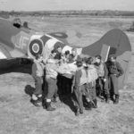 Tempest Mk V JF-M and pilots of 3 Sqn at Newchurch