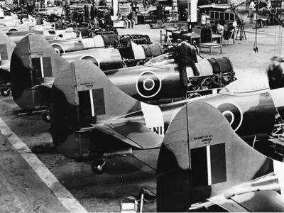 late series Hawker Tempest Vs in production at Langley 1945