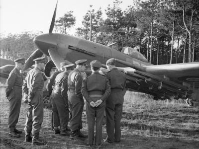 Dwight D. Eisenhower inspect Typhoon of 609 Sqn at Gilze-Rijen