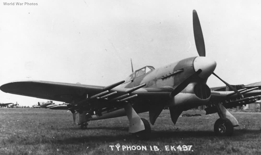 Typhoon IB EK497 with rocket installation at Boscombe Down 1943