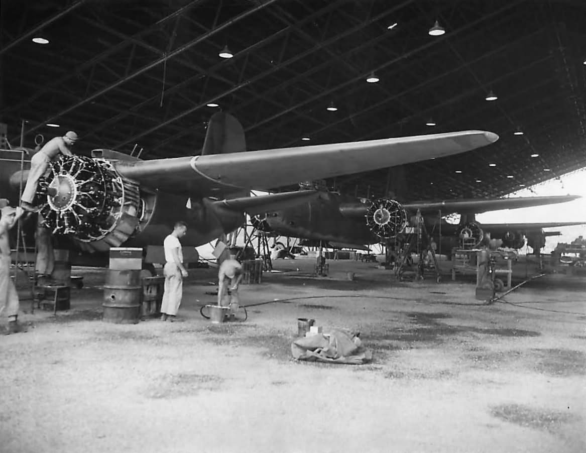 5th AF A-20 Havocs on production line in New Guinea Jungle 1944
